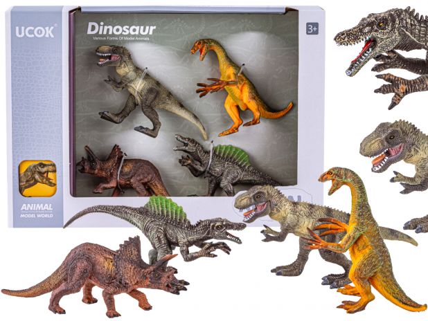 Figurki Dinozaurów Zestaw 4 Figurek DINOZAUR Dinozaury T-rex Tyranozaur