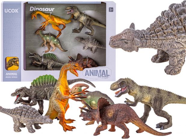 Figurki Dinozaurów Zestaw 6 Figurek DINOZAUR Dinozaury T-rex Tyranozaur