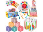 Zabawki Sensoryczne Miękkie klocki 6w1, Gryzak, Sensoryczna Wieża Karty Dla Dzieci