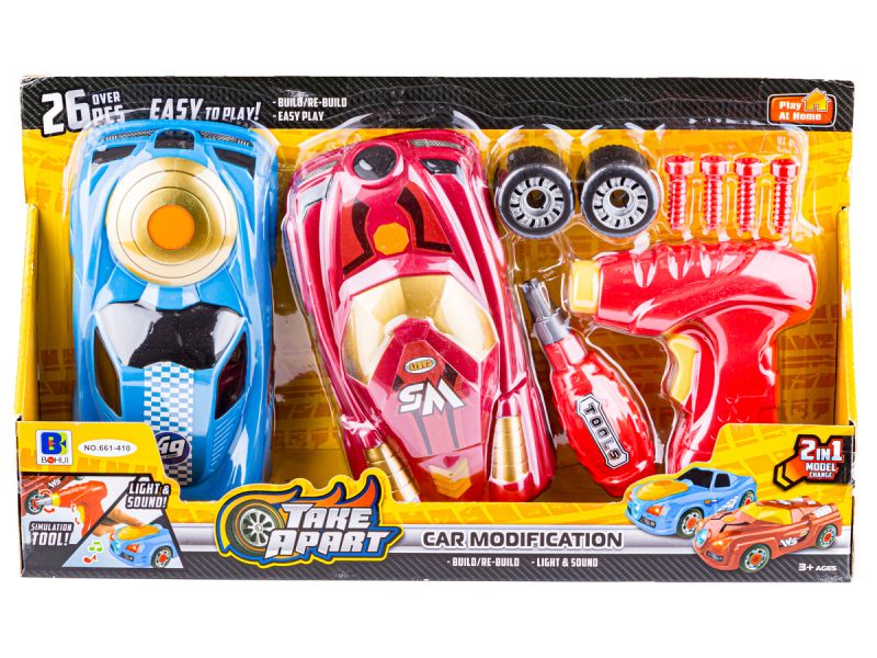 Samochód sportowy do rozkręcania i skręcania Wkrętarka 26el. Przecena 2