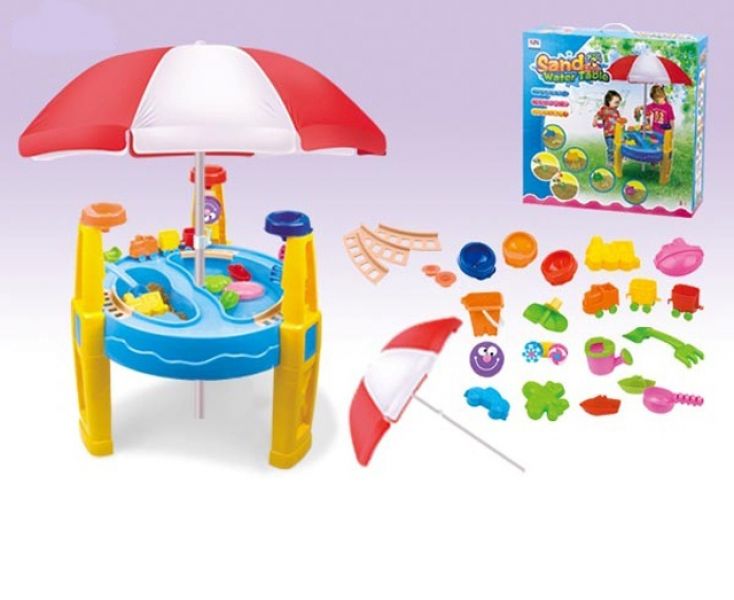 Piaskownica - Stolik, akcesoria, parasolka