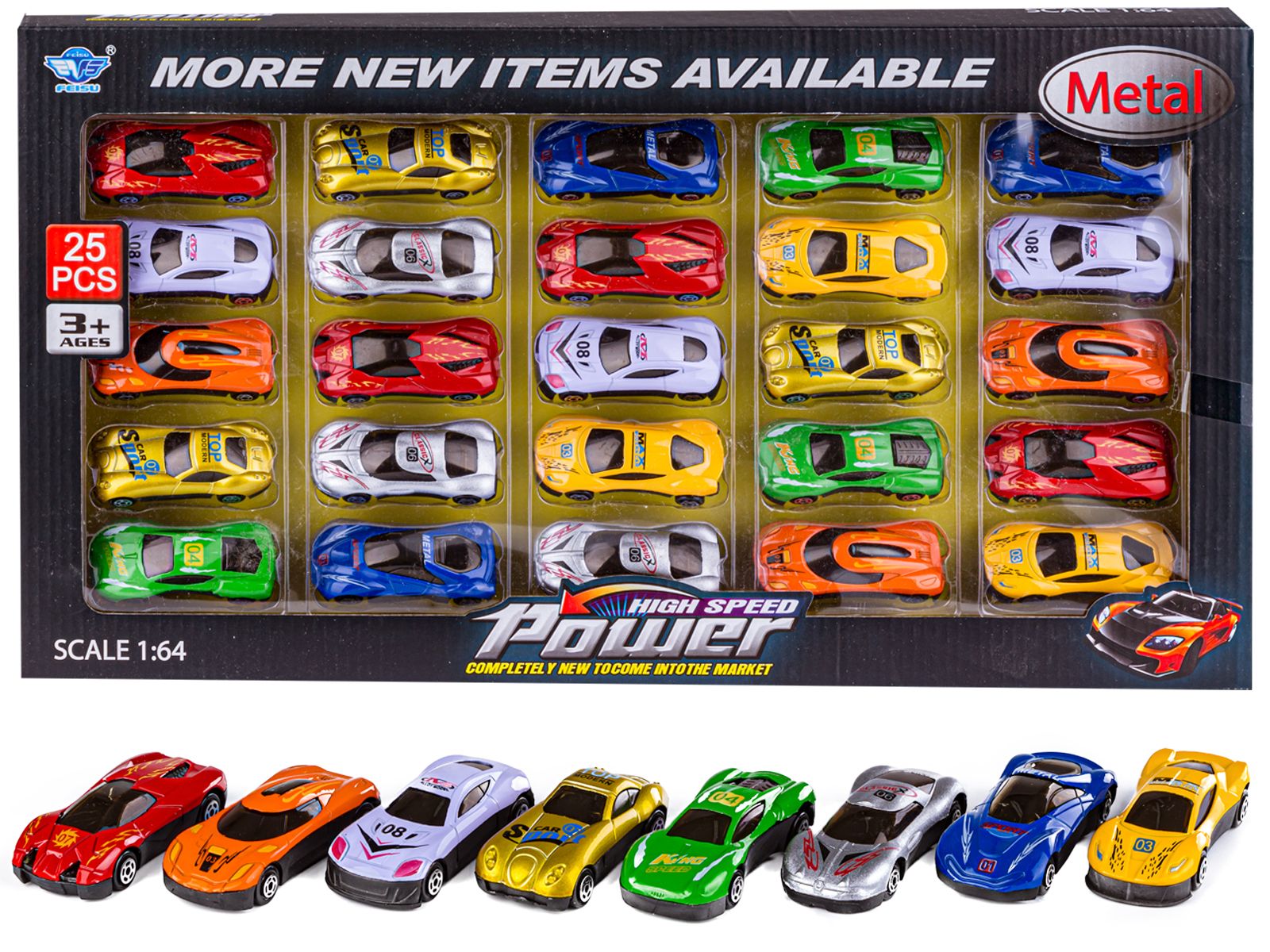 Zestaw Samochodów, Metalowe Autka Resoraki 25 Sztuk