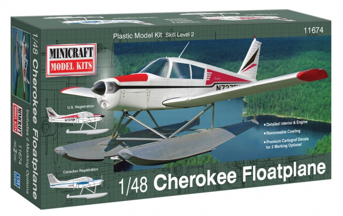 Model plastikowy - Samolot (hydroplan) Piper Cherokee - Minicraft