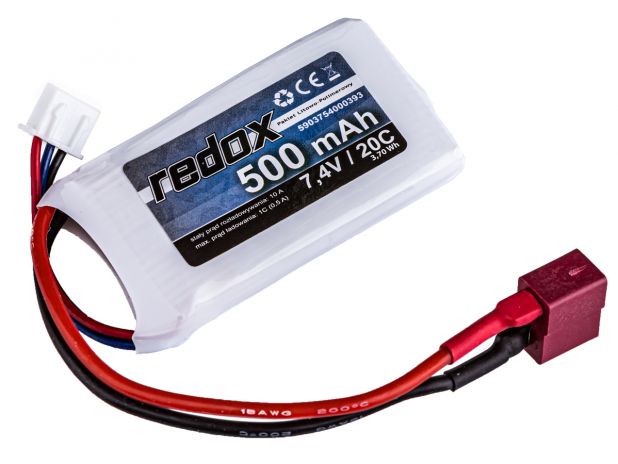 Pakiet Akumulator Redox 500 mAh 7,4V 20C LiPo