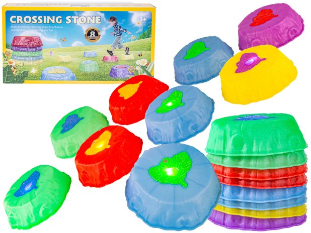 Ścieżka Sensoryczna Dla Dzieci ŚWIECĄCE KAMIENIE BALANSUJĄCE 8 Szt Trening Równowagi