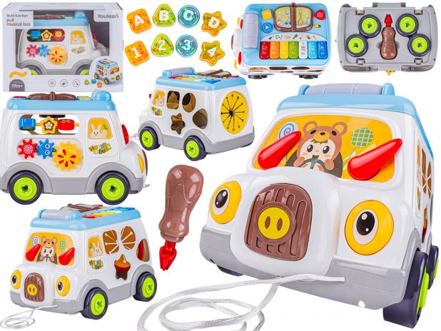 Multifunkcyjny Edukacyjny Samochód Autobus Do Skręcania Pianinko Sorter