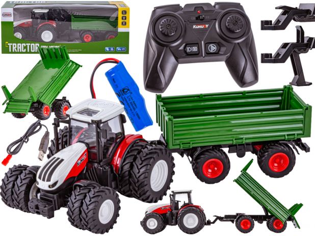 Ciągnik Z Przyczepą Duży Traktor Zdalnie Sterowany RC 1:24