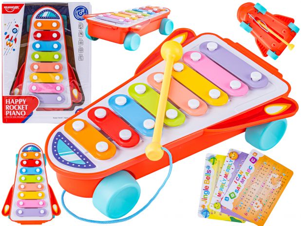 Tęczowe Cymbałki Ksylofon Rakieta Kosmiczna Zabawka Muzyczna Dla Dzieci