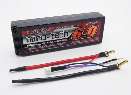 Pakiet, Akumulator Turnigy Nano-Tech 6000mAh 2S2P 65 ~ 130C Hard case Lipo-Pack
