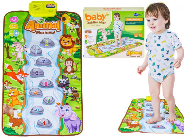 Edukacyjna Muzyczna Mata Sensoryczna Dla Dzieci ZWIERZĘTA