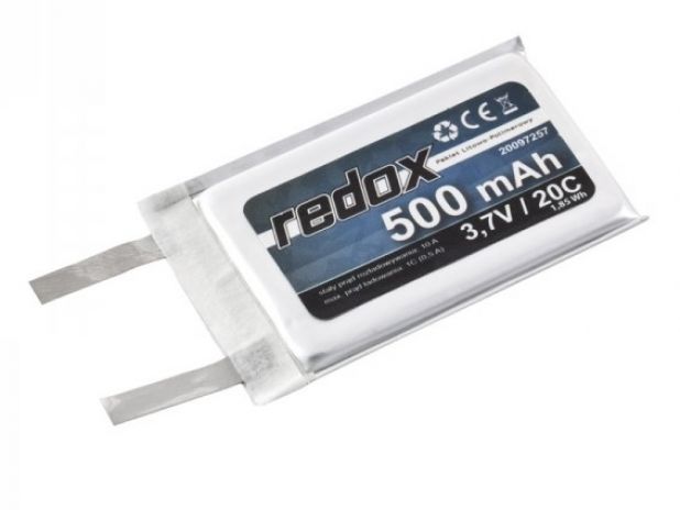 Pojedyncze Ogniwo Redox LiPo 3,7V 500mAh 20c Redox 500 mAh 3,7V 20C (BEZ KON.)