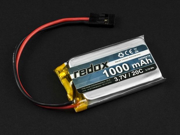 Redox 1000 mAh 3,7V 20C (pojedyncze ogniwo) (wtyczka JR)