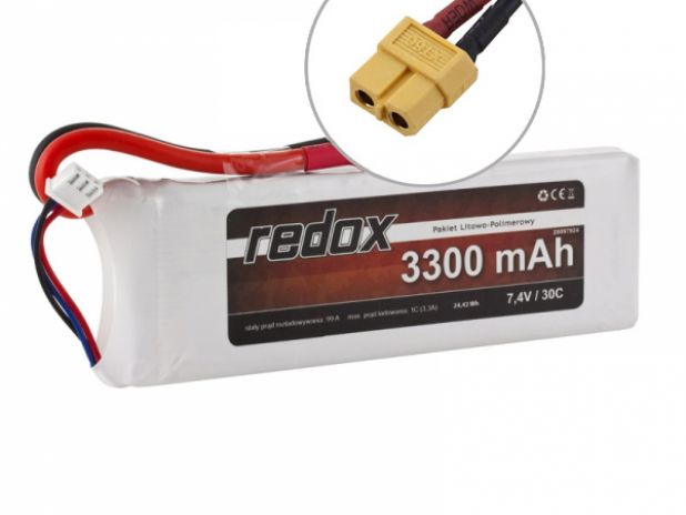 Pakiet Akumulator Redox LiPo 7,4V 3300mAh 30c