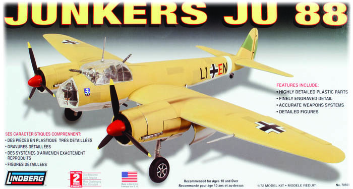 Model Plastikowy Do Sklejania Lindberg (USA) Samolot Junkers Samolot Junkers JU-88