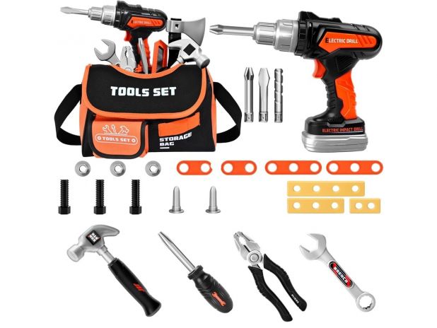 Torba Narzędziowa Małego Majsterkowicza Zestaw Narzędzi Wkrętarka Akcesoria