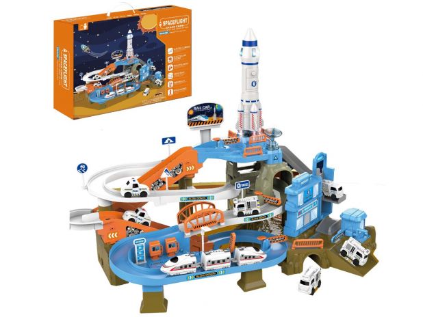 Zjazd Tor Samochodowy Parking Zjeżdżalnia Stacja Kosmiczna Rakieta