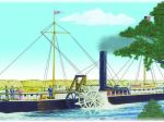 Model Plastikowy Do Sklejania Lindberg (USA) - Fulton Clermont Paddle Wheel Steamship